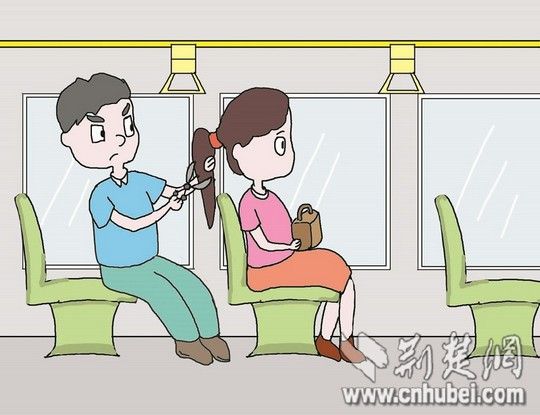 公汽上偷剪女子頭發。