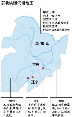 受持續(xù)降雨的影響，嫩江、松花江、黑龍江等3條大江同時出現(xiàn)超警戒水位的流域性大洪水