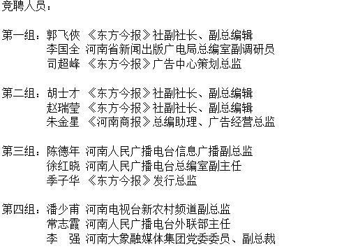 競選人員名單 競選人員名單