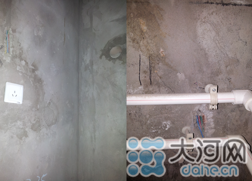 空調專用線路，用電負荷較大 圖為衛生間電線走線
