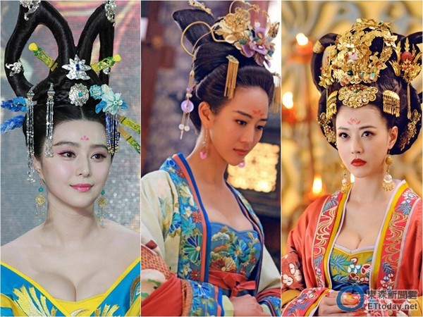 范冰冰、張鈞甯、周海媚，在《武媚娘》中爆乳演出
