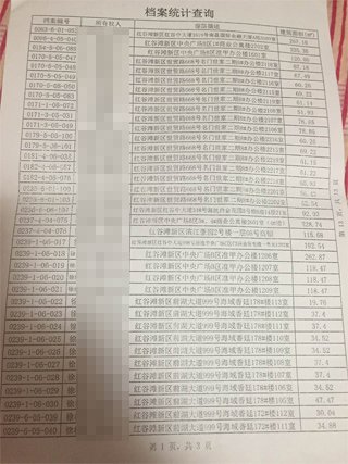 南昌中級人民法院一法官證實，他從南昌市房管局調出徐林保及其家人名下的部分房產信息表。